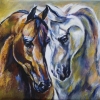 Zwei Pferde, Oil auf Leinwand 40x50