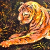 Tiger, Acryl Holz 30x100