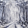 Wintertag im Wald, Acryl Leinwand 50x70