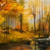Autumn in the forest, Oil Leinwand 70x100