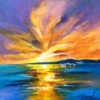 Sunset, Oil Leinwand 60x60